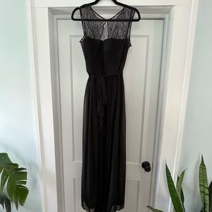 Black Bridesmaid Dress Lace Top